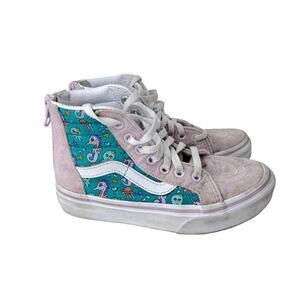 Vans Sea Horse Party High Top Shoes‎ Sneakers Zip Up Pink Toddler Girls Size 12